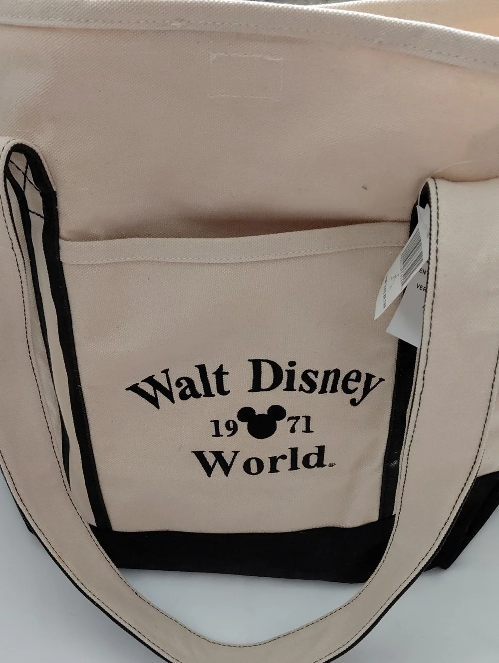 Disney Canvas Tote Bag - Beige and Black